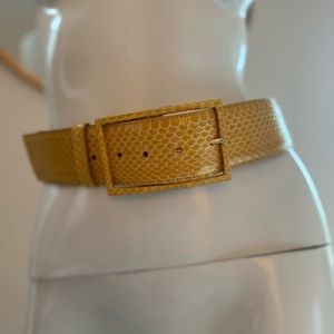 Vintage Y2K Slave 4 You Yellow Python Italian leather Wide Cinch Statement belt